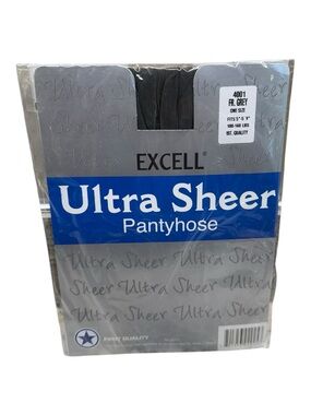 Excell Ultra Sheer Pantyhose 100% Nylon First Quality One Size Fr Grey 100-160